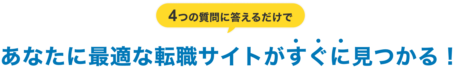 ＼4問の質問に答えるだけで／あなたに最適な転職サイトがすぐに見つかる！